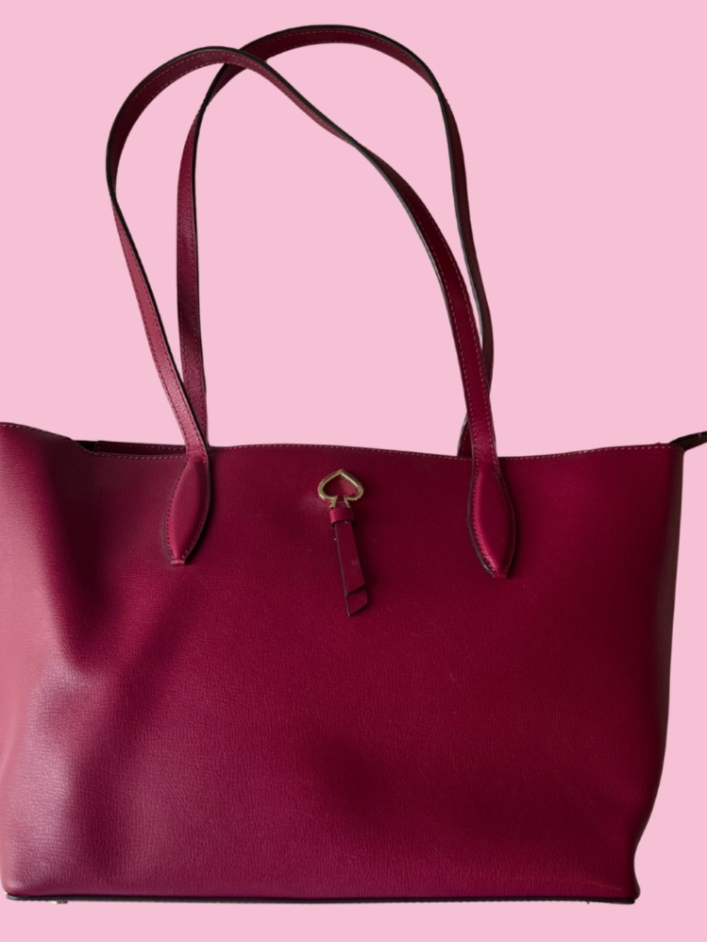 Kate Spade New York Red Leather Tote Bag W/ Matching Wallet